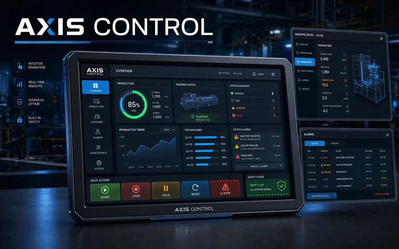 AXIS CONTROL — Endüstriyel HMI