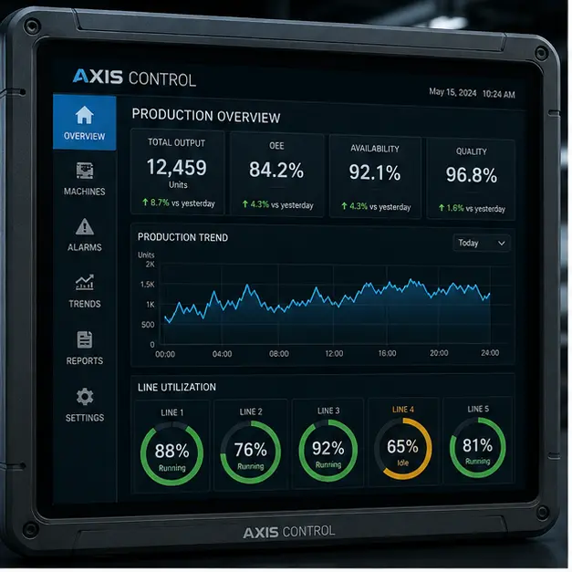 AXIS CONTROL — Endüstriyel HMI proje uygulaması