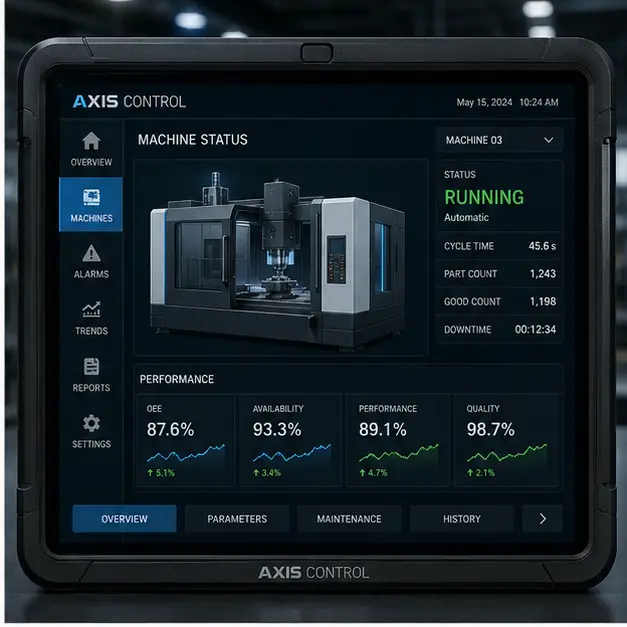 AXIS CONTROL — Endüstriyel HMI proje uygulaması