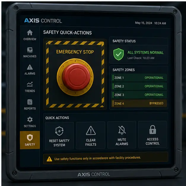 AXIS CONTROL — Endüstriyel HMI proje uygulaması