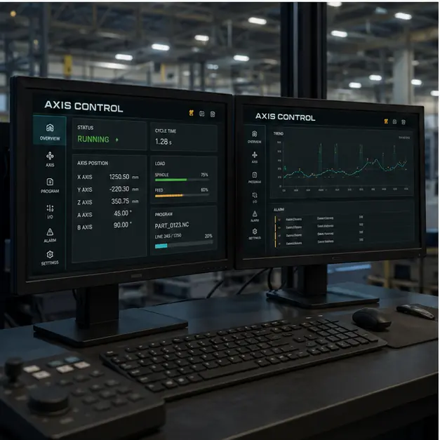 AXIS CONTROL — Endüstriyel HMI proje uygulaması