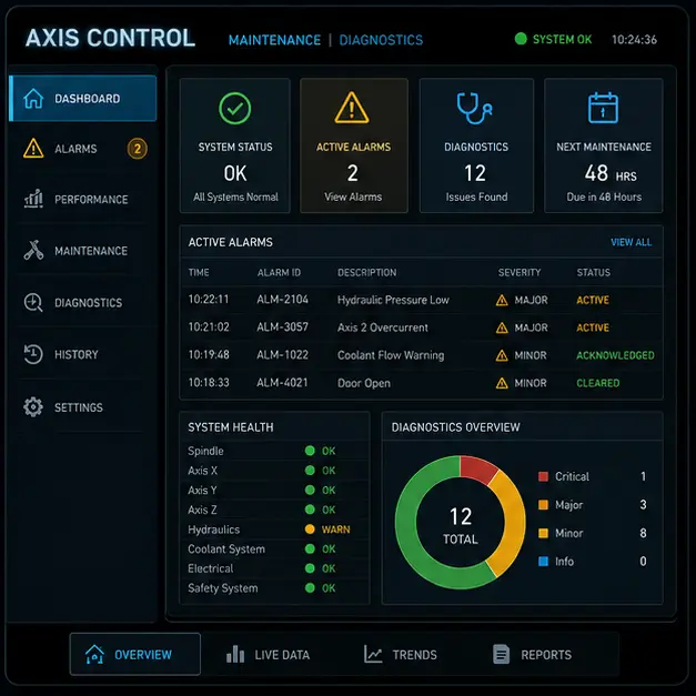 AXIS CONTROL — Endüstriyel HMI proje uygulaması