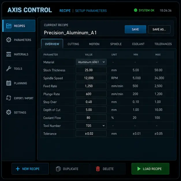 AXIS CONTROL — Endüstriyel HMI proje uygulaması