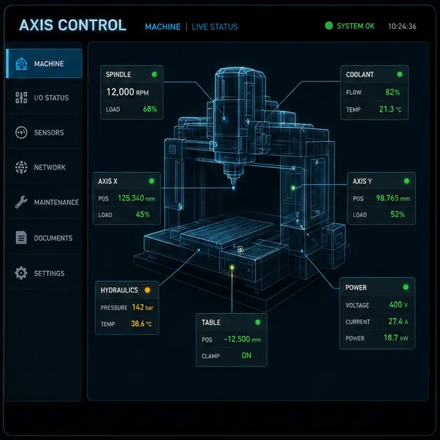 AXIS CONTROL — Endüstriyel HMI proje uygulaması
